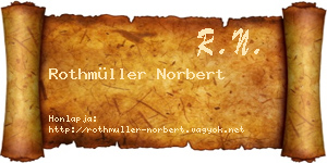 Rothmüller Norbert névjegykártya